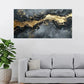 Black and Golden Abstract Fluid Wall Art Canvas Office Home Room Framed 120x60cm