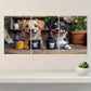 3pcs Adorable Puppy Playful Dog Design Metal Print Ready to Hang Art