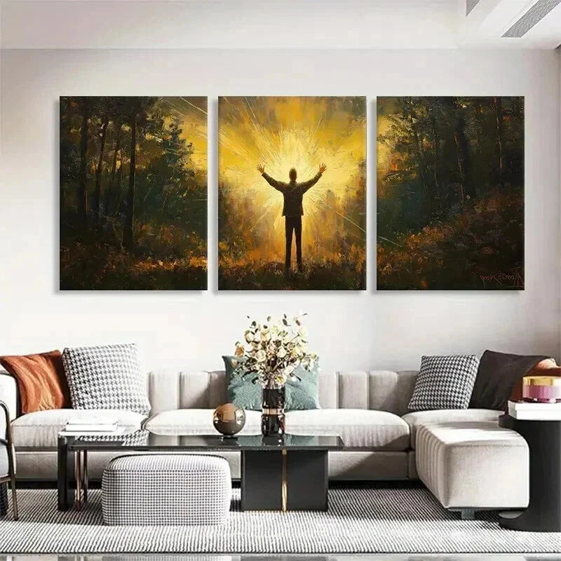 3pcs Mysterious Sunrise Landscape Prefect Wall Art Set Canvas Framed 40x60cm - High Quality Print 100% Australian Made Wall Canvas Ready to Hang