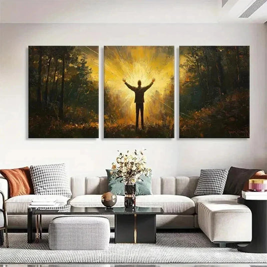 3pcs Mysterious Sunrise Landscape Prefect Wall Art Set Canvas Framed 40x60cm - High Quality Print 100% Australian Made Wall Canvas Ready to Hang