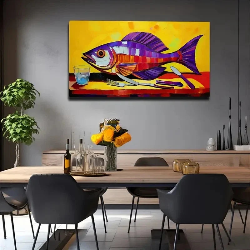 The Dining Table Wall Art Canvas Office Home Room Framed 120x60cm