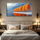 Serene Orange Trees Lake Décor Wall Art Canvas Office Home Room Framed 120x60cm