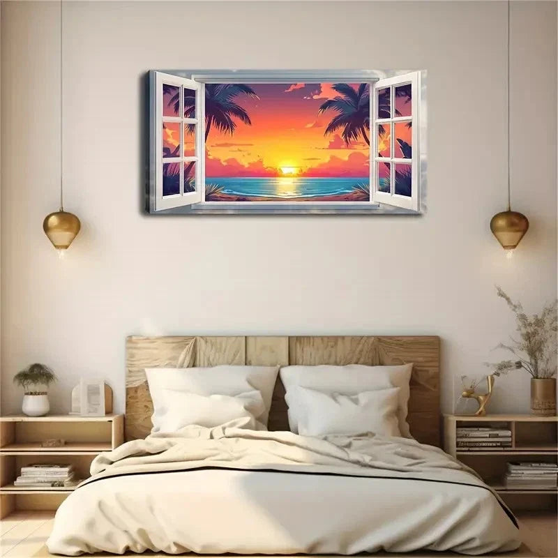 Magnificent Scene Of A Seaside Wall Art Canvas Office Home Room Framed 120x60cm
