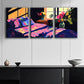 3pcs Illustration of Bedroom with Window Wall Art Set Canvas Framed 40x60cm - High Quality Print 100% Australian Made Wall Canvas Ready to Hang