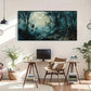 Skeletons Foggy Forest Scene Wall Art Canvas Office Home Room Framed 120x60cm