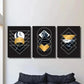 3pcs Geometric Golden Circle Triangle Wall Art Set Canvas Framed 40x60cm - High Quality Print 100% Australian Made Wall Canvas Ready to Hang