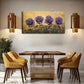 Four Purple Roses Blooming Wall Art Canvas Office Home Room Framed 120x60cm