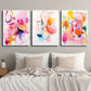 3pcs Modern Colorful Geometric Designs Wall Art Set Canvas Framed 40x60cm - High Quality Print 100% Australian Made Wall Canvas Ready to Hang