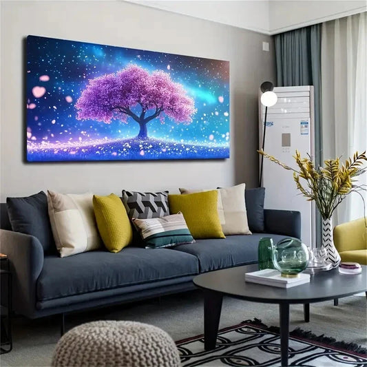 The Glowing Cherry Blossom Wall Art canvas office home room framed 120x60cm