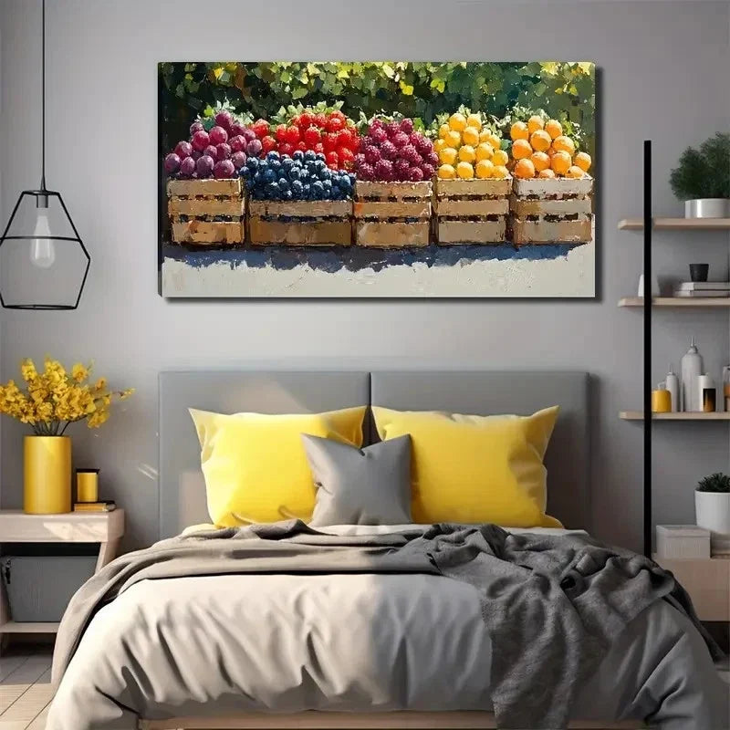 Vibrant Fruit Modern Decor Wall Art Canvas Office Home Room Framed 80x45cm