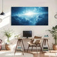 Nature-Inspired Reflection Blue Wall Art Canvas Office Home Room Framed 120x60cm