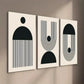 3pcs Black & Beige Abstract Geometric Wall Art Set Canvas Framed 40x60cm - High Quality Print 100% Australian Made Wall Canvas Ready to Hang