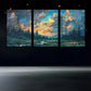 3pcs Vivid Sky Colors Painting Metal Print Ready to Hang Art