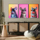 3pcs Cool Chinchilla in Glasses Triptych Wall Art Set Canvas Framed 40x60cm - High Quality Print 100% Australian Made Wall Canvas Ready to Hang