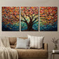 3pcs Abstract Colorful Tree of Life Wall Art Set Canvas Framed 40x60cm - High Quality Print 100% Australian Made Wall Canvas Ready to Hang