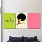 3pcs Elegant Bird Vibrant Colors & Unique Design Metal Print Ready to Hang Art