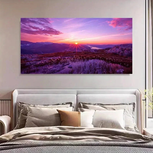 National Forest Park Twilight Wall Art Canvas Office Home Room Framed 120x60cm