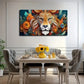 Bohemian Lion Wall Art Canvas Office Home Room Framed 80x45cm