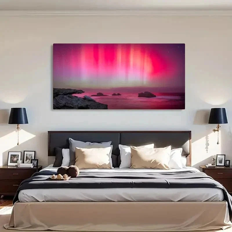 Aurora Borealis Modern Wall Art Canvas Office Home Room Framed 120x60cm
