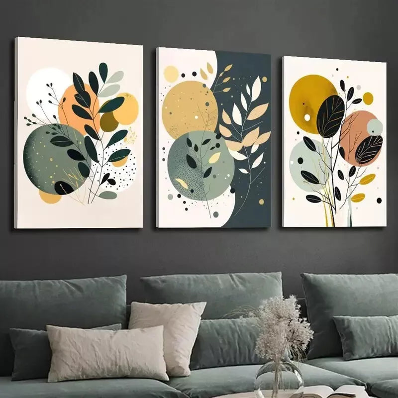 3pcs Abstract Minimalist Boho Art Wall Art Set Canvas Framed 40x60cm - High Quality Print 100% Australian Made Wall Canvas Ready to Hang