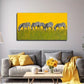 Zebra Grassland Yellow Wall Art Canvas Office Home Room Framed 80x45cm