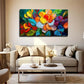 Colorful Flowers Wall Art Canvas Office Home Room Framed 80x45cm
