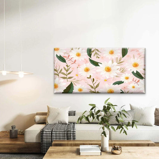 Botanical Watercolor Floral Wall Art Canvas Office Home Room Framed 80x45cm