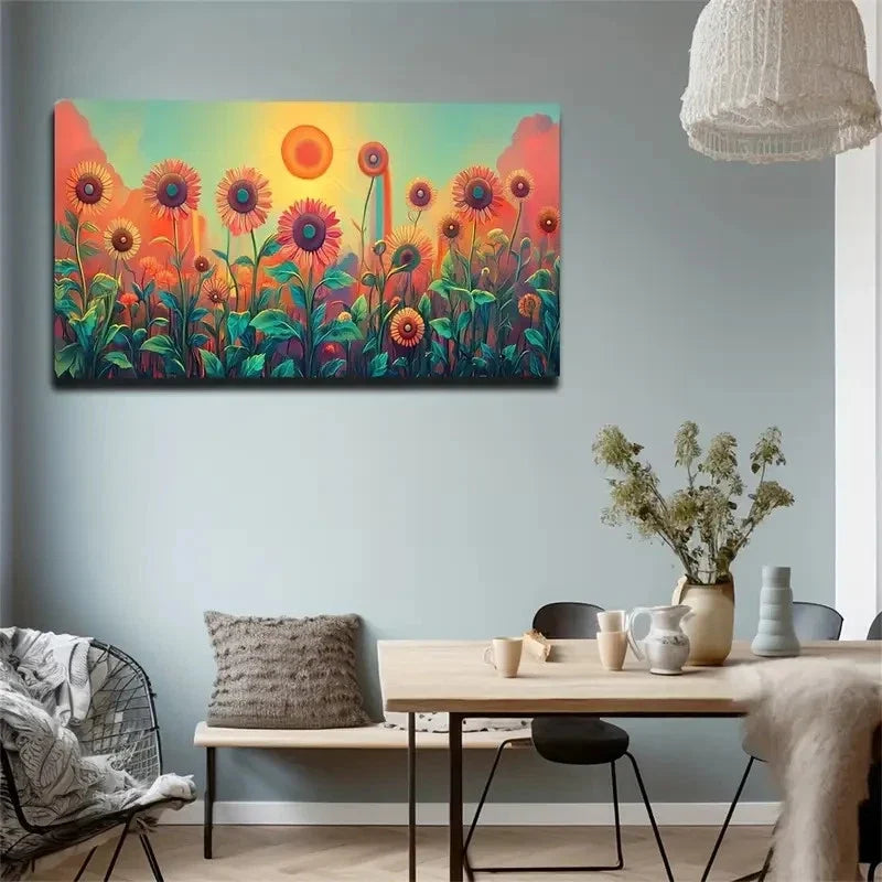 Modern Decorative Flowers Wall Art Canvas Office Home Room Framed 120x60cm