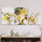 3pcs Lemon Grape Plants and Flowers Metal Print Ready to Hang Art