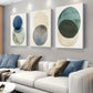 3pcs  Abstract Overlapping Circles Triptych  Wall Art Set Canvas Framed 40x60cm - High Quality Print 100% Australian Made Wall Canvas Ready to Hang