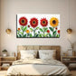 Cute Sunflowers & Green Leaves Wall Art Canvas Office Home Room Framed 120x60cm