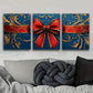 3pcs Modern Golden Red Bow Deco Classic Metal Print Ready to Hang Art