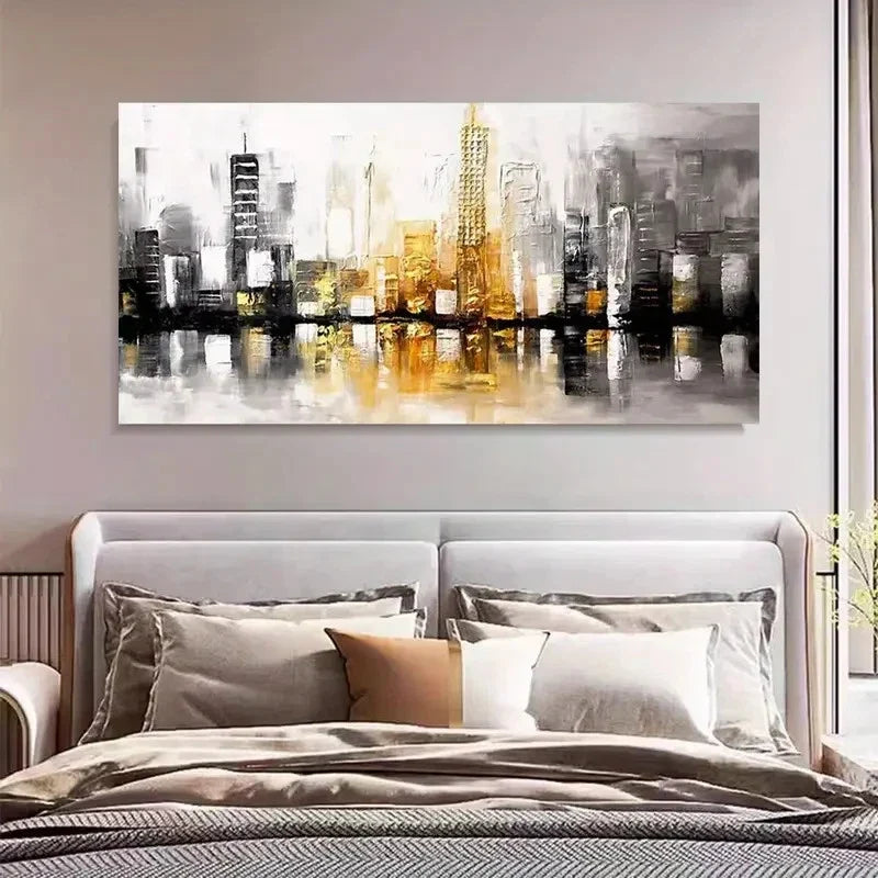 Modern Abstract Geometric Wall Art Canvas Office Home Room Framed 120x60cm