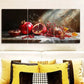 3pcs Pomegranates by the window Metal Print Ready to Hang Art