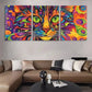 3pcs Colorful Swirls and Bold Pattern Perfect Wall Art Set Canvas Framed 40x60cm - High Quality Print 100% Australian Made Wall Canvas Ready to Hang