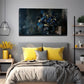 Blue Golden Floral Vase Design Wall Art Canvas Office Home Room Framed 120x60cm