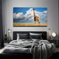 Giraffe On the Prairie Wall Art Canvas Office Home Room Framed 80x45cm
