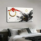 Red & Golden Minimalist Wall Art Canvas Office Home Room Framed 120x60cm