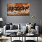 Wild Wildebeest Decoration Wall Art Canvas Office Home Room Framed 80x45cm