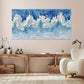 Blue & White Ocean Waves wall canvas office home room framed 120x60cm