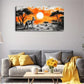 Kangaroo Sunset Landscape Wall Art Canvas Office Home Room Framed 120x60cm