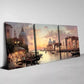 3pcs Charming Water City with Sunset View Wall Art Set Canvas  Framed 40x60cm - High Quality Print 100% Australian Made Wall Canvas Ready to Hang