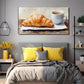 Croissant Coffee Suitable Wall Art Canvas Office Home Room Framed 120x60cm