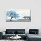 Trees And Houses Lake Wall Art Canvas Office Home Room Framed 80x45cm