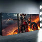 3pcs Skeleton on Motorcycle Dark Rider Fear Wall Art Set Canvas Framed 40x60cm - High Quality Print 100% Australian Made Wall Canvas Ready to Hang