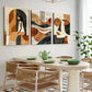 3pcs Abstract Modern Human Portrait Golden Black Wall Art Set Canvas Framed 40x60cm - High Quality Print 100% Australian Made Wall Canvas Ready to Hang