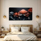 Vibrant Orange And Red Flower Wall Art Canvas Office Home Room Framed 80x45cm