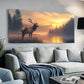 Serene Sunset Scene Majestic Wall Art Canvas Office Home Room Framed 80x45cm