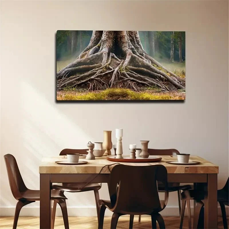 Developed Root System Wall Art Canvas Office Home Room Framed 80x45cm