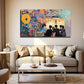 Aesthetic Modern Abstract Wall Art Canvas Office Home Room Framed 80x45cm
